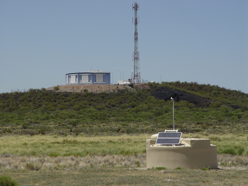 Fluorescence detector building behind surface detector station