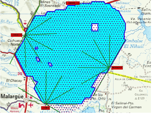 Map of the Pierre Auger Observatory